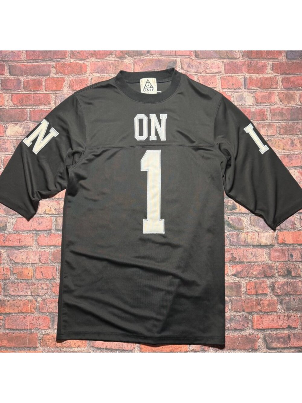 UNIF On1 Jersey Mens Womens Black White Y2K Mid 2000s Size Small S